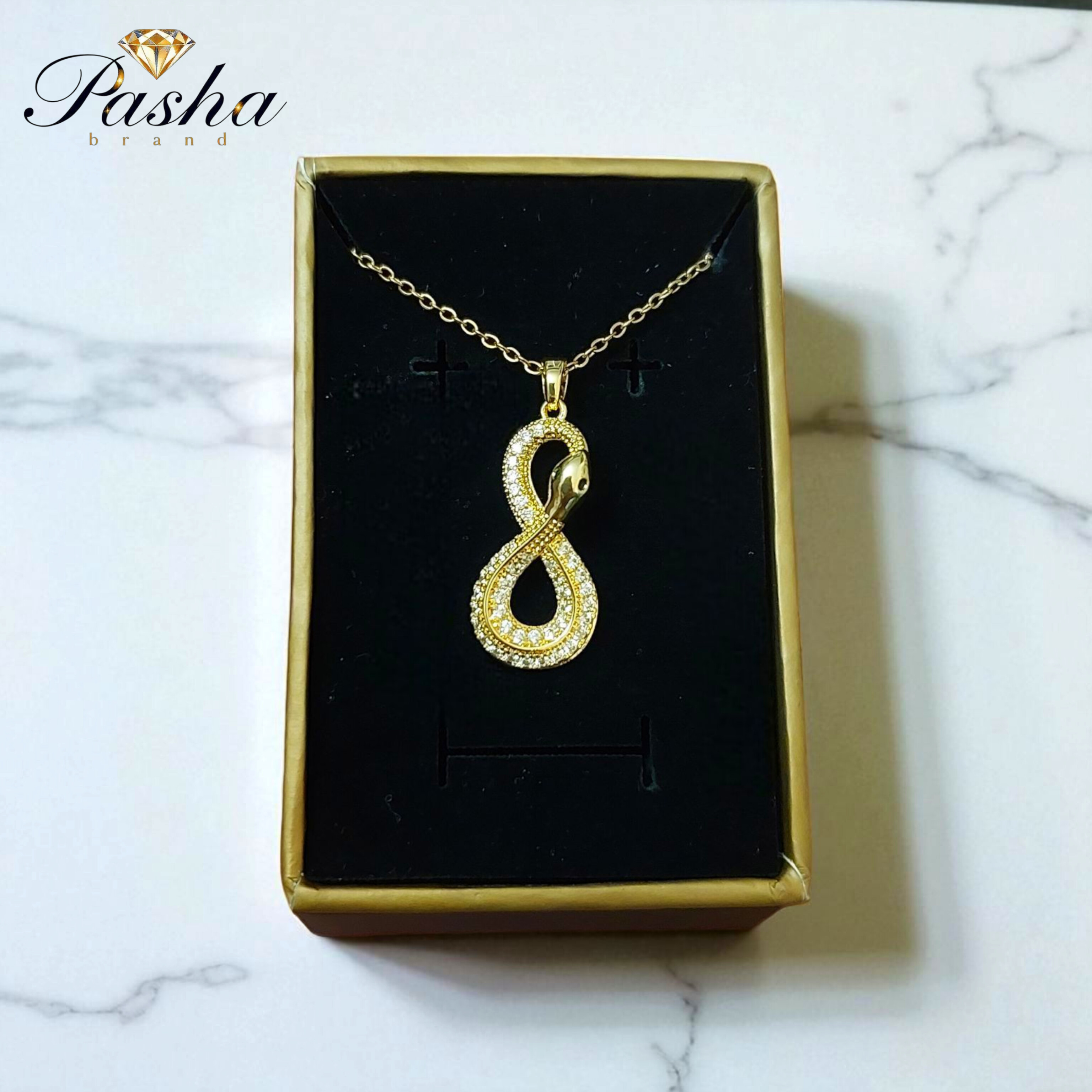 گردنبند زنانه مار طرح بینهایت